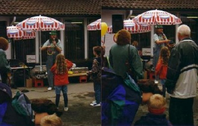 René Zind als "Grüner Clown" / Fotos: Stadt Detmold (Adlerwarte)